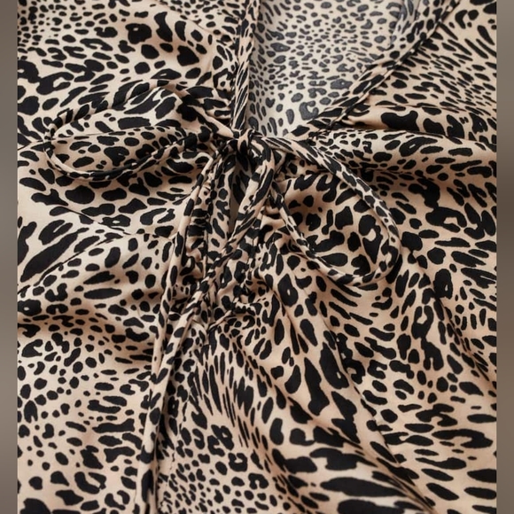 Mango Leopard Print Dress lightweight size USA 12 mango xxl - Picture 4 of 4